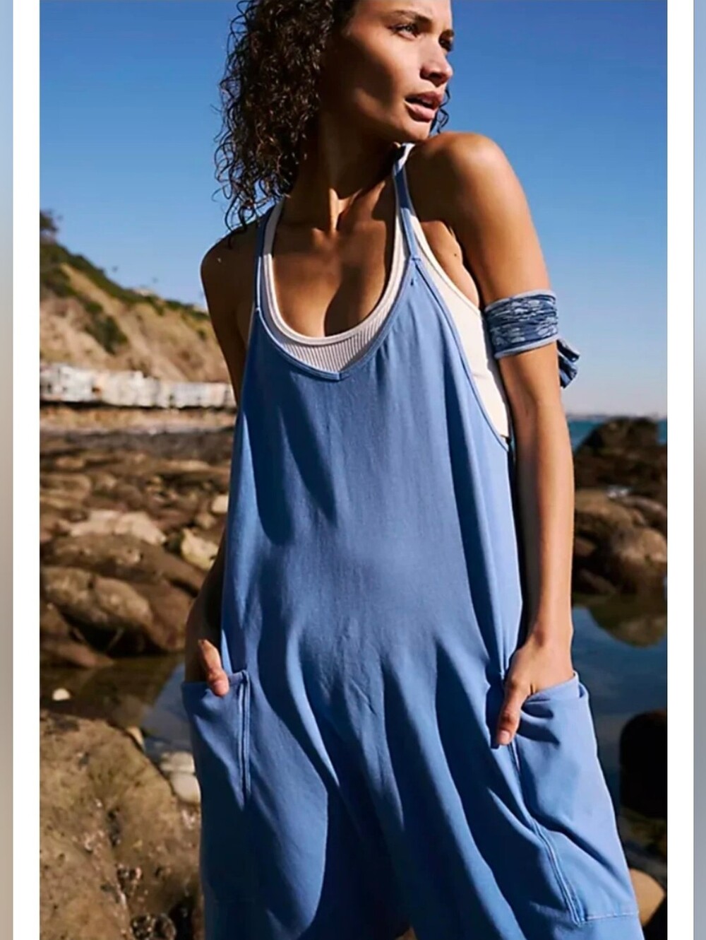 NWT! Free People, Hot Shot One Piece,  Riviera Blue, Size Small